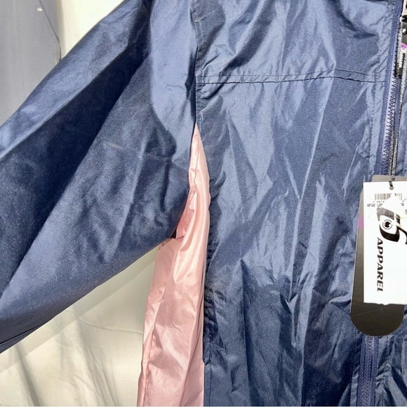 IS Apparel Rain Jacket Size Medium Yakima River Blue Pink Wind Resistant Hooded - Picture 2 of 10